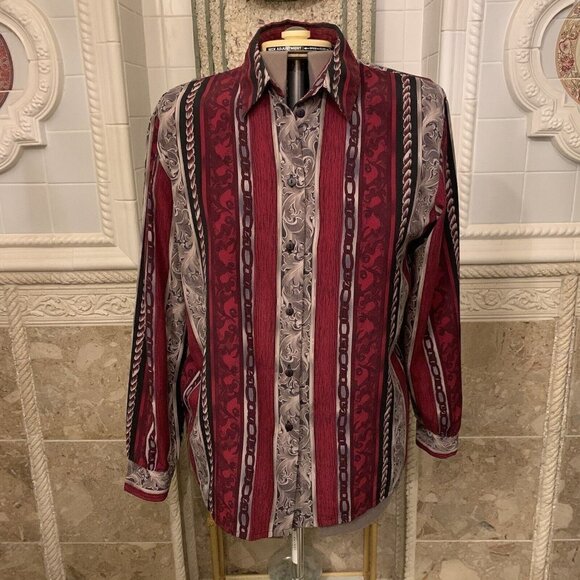 ALIA. Size 16. Rodeo Show Long Sleeve Shirt. Stripe. Button Up. B81 - Picture 1 of 5